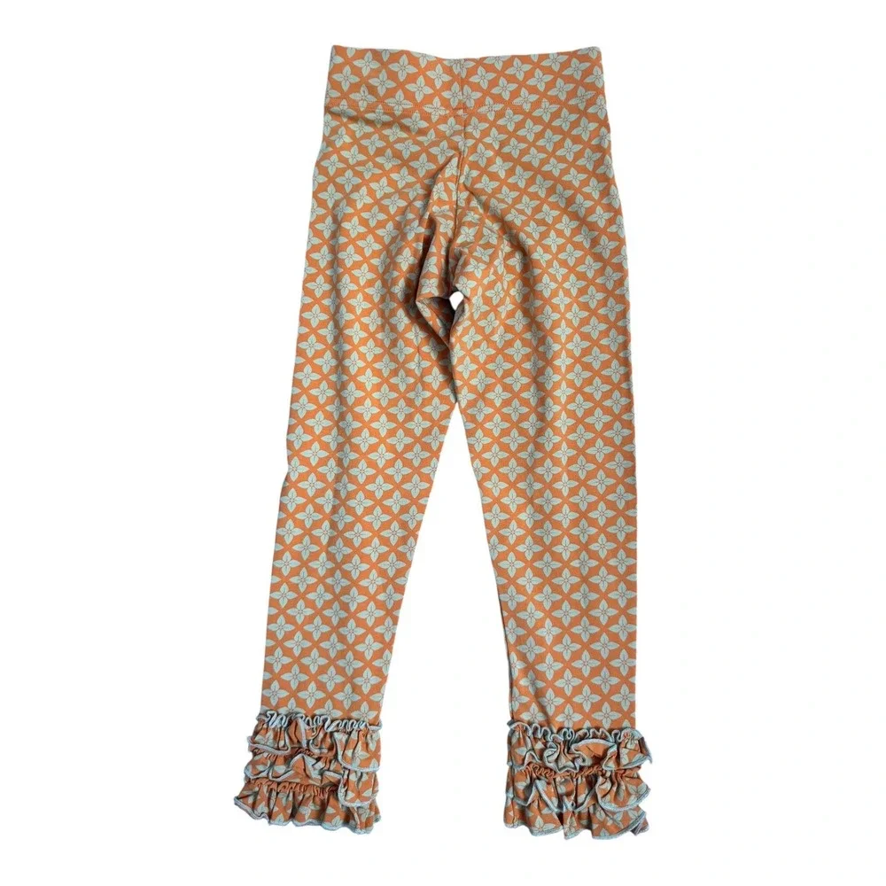 Matilda Jane Girls Sunburst Ruffle Leggings Secret Fields Orange Blue Size 8‎